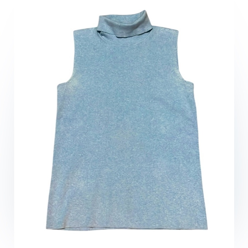 Talbots sleeveless turtleneck sweater Cotton blend Light blue Size M Soft